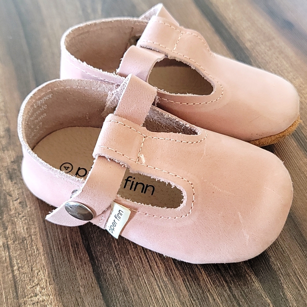 Piper Finn Blush T-Strap Moccasians